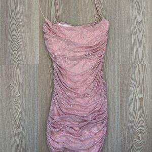 Oh Polly Sparkling Pink Mini Dress